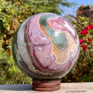 150 MM Green Ocean  Jasper Sphere Natural Crystal Healing Spiritual Gemstone Ball Chakra Balancing Metaphysical Meditation Home Energy Gift