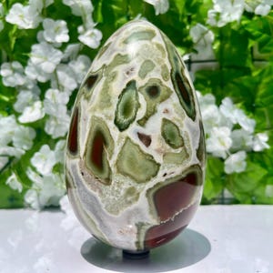 Fancy Jasper Egg 175 MM – Polished Crystal Stone Egg for Healing, Meditation, Home Décor, Chakra Balancing, Natural Gemstone Gift