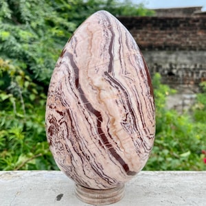 Cocobolo Holz Jaspis Kristall Ei: Chakra Ausgleich, Meditation Stein