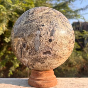 150MM Beautiful Natural Moss Agate Crystal Sphere, Genuine Natural Crystal, Healing crystal ball for home decoration