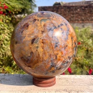 170 MM Fancy Jasper Sphere Natural Crystal Healing Spiritual Gemstone Ball Chakra Balancing Metaphysical Meditation Home Energy Gift