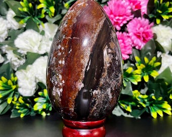150 MM Rare Ocean Jasper Crystal Egg: Meditation Stone