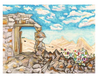 Mindelo Cabo Verde Print, Vibrant Travel Wall Art