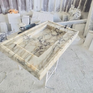 36 inch Calacatta Viola Marble Sink, Bespoke Marble Sink, Marble Countertop, Powder Bathroom Sink, Wall Hung Marble Sink, Viola Marble Sink