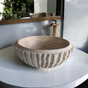 Traditional Bathroom Sink, Farmhouse Vanity Sink, Round Basin