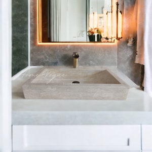 Travertine Marble Bathroom Sink, High Quality Wash Basin, Made to Order Sink, Custom Rectangle Sink, Marble Sink, Farmhouse Bathroom Sink