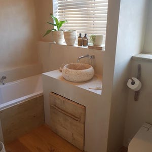 Beautiful Marble Sink, Travertine Sink, Stunning Vanity Sink, Powder Room Sink, Beige Stone Sink, Handcrafted Sink, Farmhouse Sink