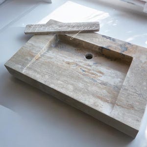 Hidden Drain Sink, Slot Drain Sink, Unique Stone Sink, Wall Mounted Sink, Customized Gorgeous Sink, Sink with Drain Cover, IN STOCK!