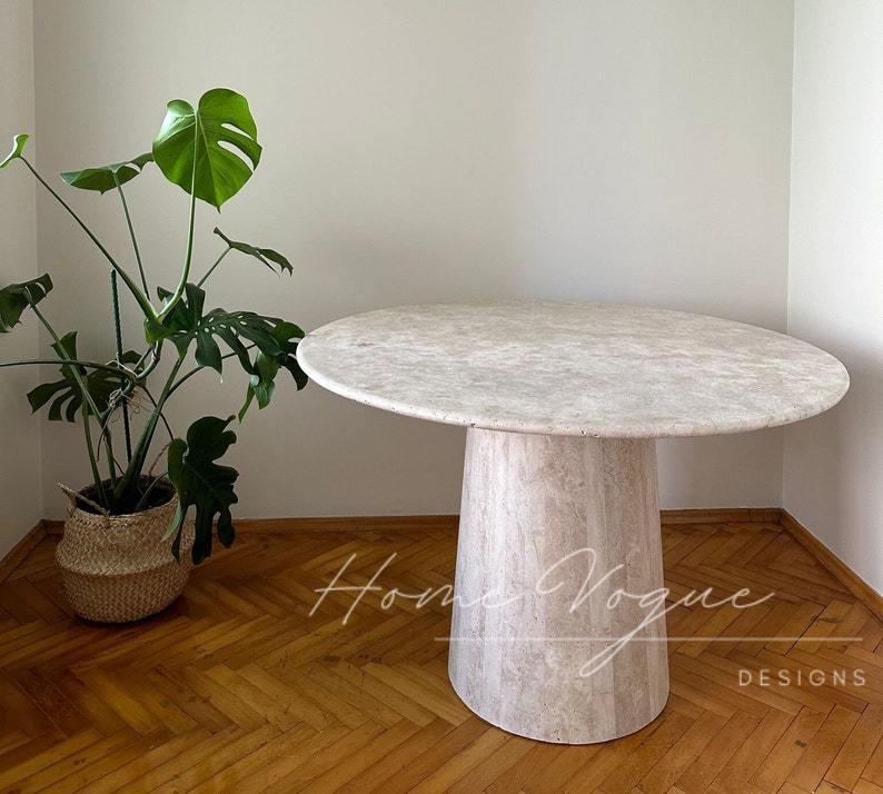 Custom Measurement Marble Dining Room Thanksgiving Table, Rounded Edge