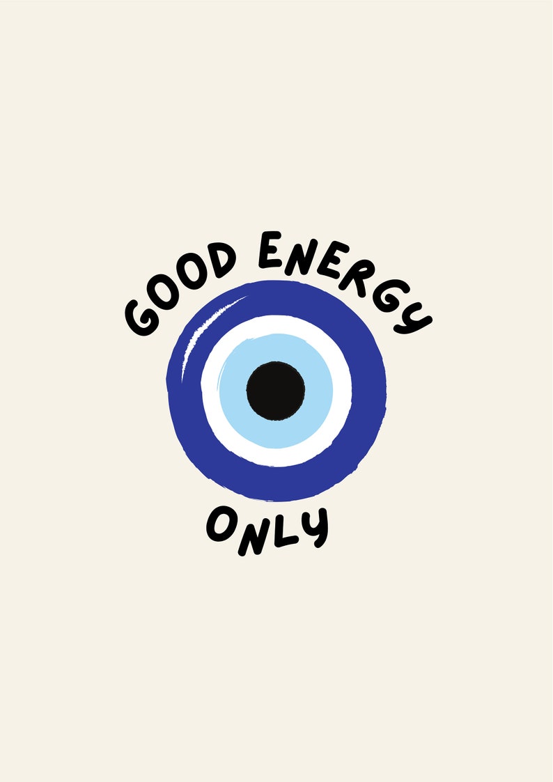 Good Energy Only Evil Eye Print: Trendy Summer Wall Art bild 2