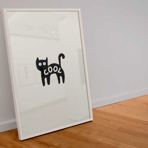 Cool Cat print | kitchen print | trendy | cat print | animal print | funny | housewarming | A6 A5 A4 A3 A2 A1 A0 6x4 5x7