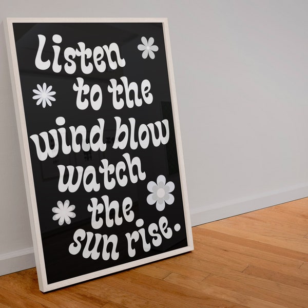 Listen to the wind blow watch the sunrise Fleetwood Mac Print | Stevie Nicks | Music Print | Homewares | prints