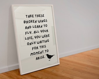 Blackbird Lyrics Art Print: Beatles Inspired Motivation