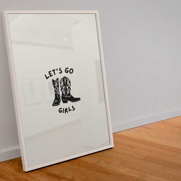 Kom op meiden | Op Shania Twain geïnspireerd | countrymuziek | cowboylaarzen | rodeo | lijndansen | Cowgirlprint | A6 A5 A4 A3 A2 A1 A0 6x4 5x7