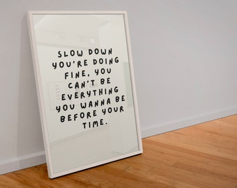 Billy Joel Lyrics Print: Vienna Song, Inspirational Music (A6-A0)