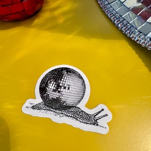 Disco Ball Snail Sticker: Waterproof Vinyl Decal