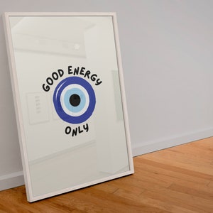 Good Energy Only Evil Eye Print: Trendy Summer Wall Art bild 1
