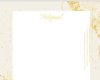 Printable Minimalist Gold Marble Notepad Sheet, Notepad Planner Insert, Printable Notepad - A4 & Letter