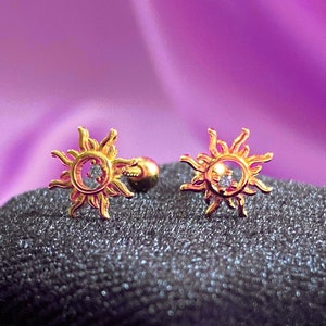 ETERNAL Orecchini a bottone a forma di stella in oro delicato • Piccoli orecchini a bottone a forma di stella minimalisti • Gioielli dell'amicizia in argento sterling • Regalo alla moda per la migliore amica