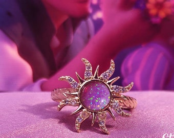 Tangled-Inspired Princess Crown Ring, Sun Ring, Princess Sun Jewelry, Rapunzel-Inspired Crown Engagement Ring, Greek Jewelry, Gifts for Her