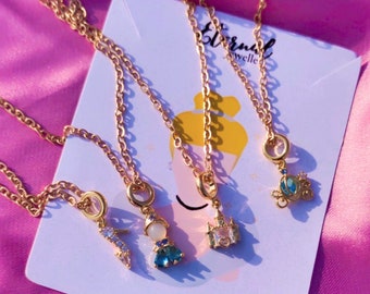 Zircon Disney Princess Necklace - Cinderella&#39;s Glass Slipper Charm - Pearl Cage Carriage - Enchanted Cinderella Castle - Fairy Tale Jewelry