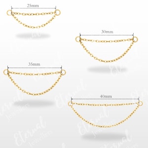 14K Gold Titanium Double Layer Chain Attachment 14K Gold Cable Chain Piercing Cartilage Chain Convertible Chain, Double Chain Earring Jacket