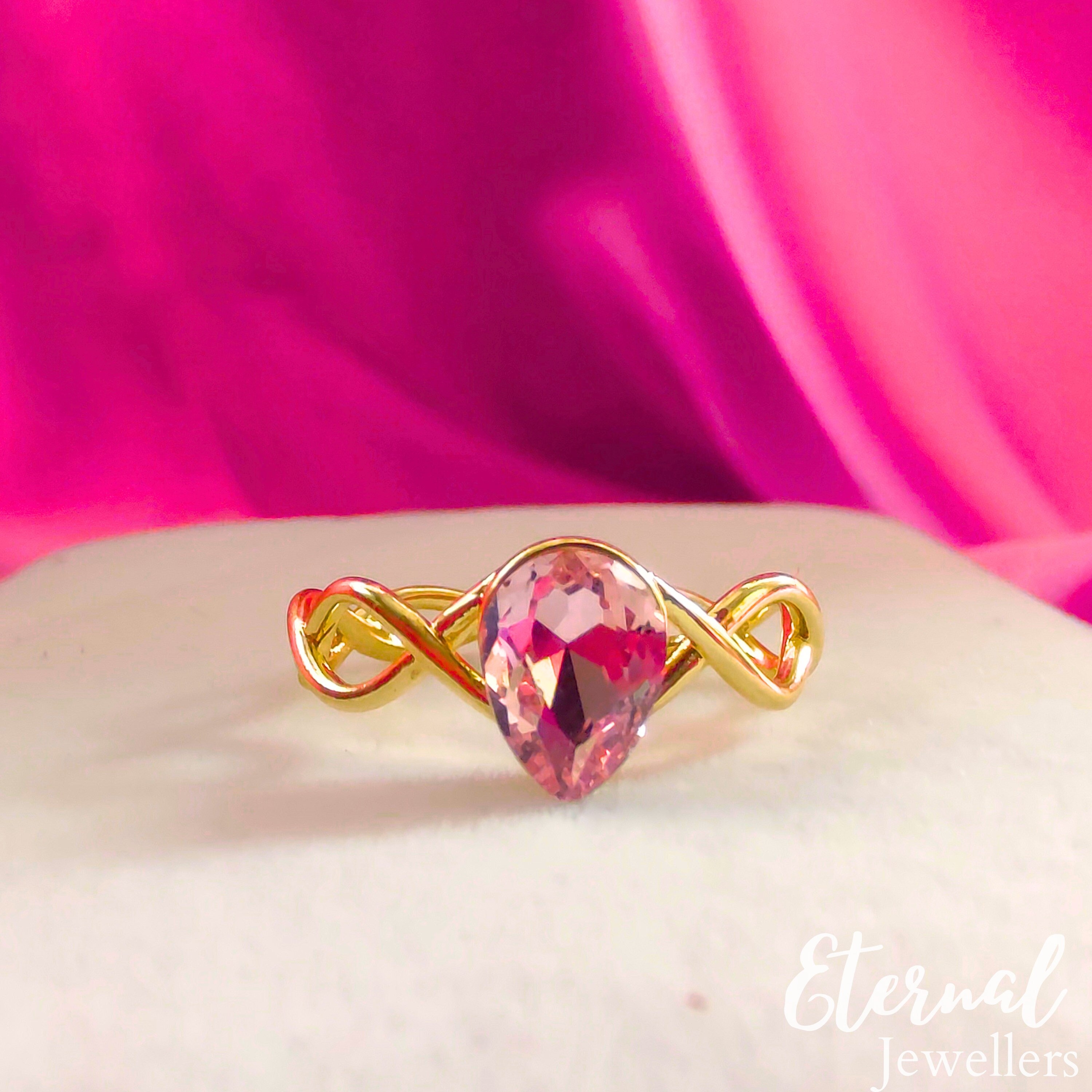 Enchanted Pink Crown Ring | Regal Elegance in Swan-Inspired Jewelry |  Fairy Tale Inspired Ring