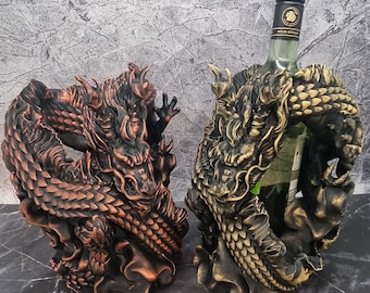 Chinesischer Drachen Weinflaschenhalter, Drache umklammert Weinflasche