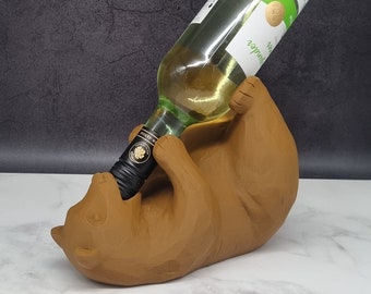 Wine bottle holder | Bottle holder | Bear | brown bear | polar bear | 3D printing | decor