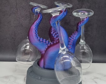 Wine glass holder | Champagne glass holder | Octopus | Octopus | Squid | 3D printing | Porthole