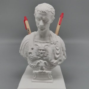 Julius Caesar Pen holder Organizer Statue Roman Empire image 4