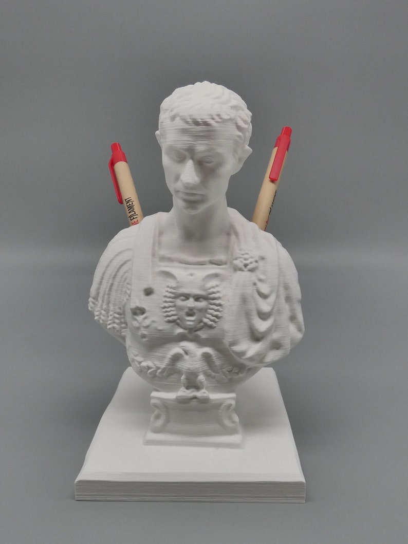 Julius Caesar Pen holder Organizer Statue Roman Empire image 4