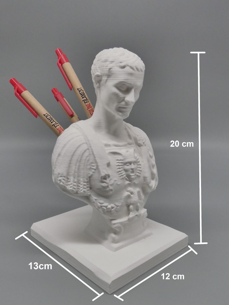 Julius Caesar Pen holder Organizer Statue Roman Empire image 2