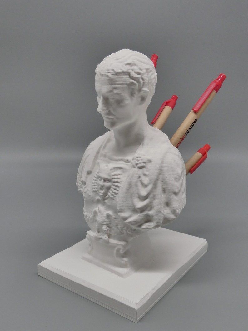 Julius Caesar Pen holder Organizer Statue Roman Empire image 5