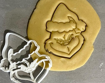 Cookie Cutter Grinch 4er Set - Keksausstecher - Weihnachten - Weihnachtsschreck grün für Fondant Fimo Keramik zum Plätzchen backen
