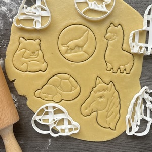Plätzchen-Ausstecher-Set 5 Stk | Tiere | Hamster, Pferd, Wolf, Alpaka, Schildkröte