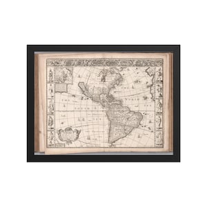 Carte de l'Amérique de 1626 par John Speed - Reproduction d'art mural antique - Carte vintage des Amériques - Livraison gratuite dans le monde entier