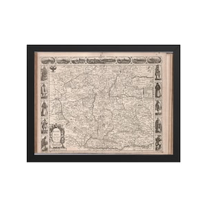 Kaart Bohemen 1626 – John Speed muurkunst Tsjechische Republiek – vintage kaartafdruk – historisch decor – gratis wereldwijde verzending