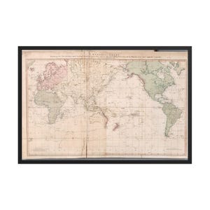1794 Captain Cook World Map by William Faden – Antique Nautical Atlas Print, Historical Exploration Chart, Vintage Wall Art