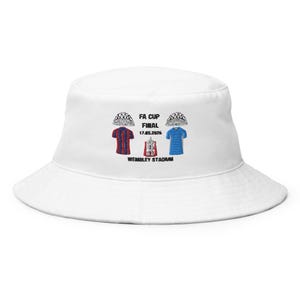 Limited Edition FA Cup Endspiel 2025 Bucket Hat – Crystal Palace vs ManCent | Wembley-Fußball-Hut | Unisex Match Day Cap
