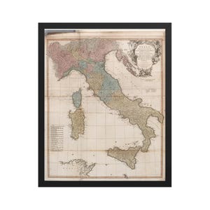 イタリアのアンティーク地図 – 1794年 ウィリアム・フェイデン作 額入り複製プリント | ヴィンテージ ジョージアン地図 ウォールアート
