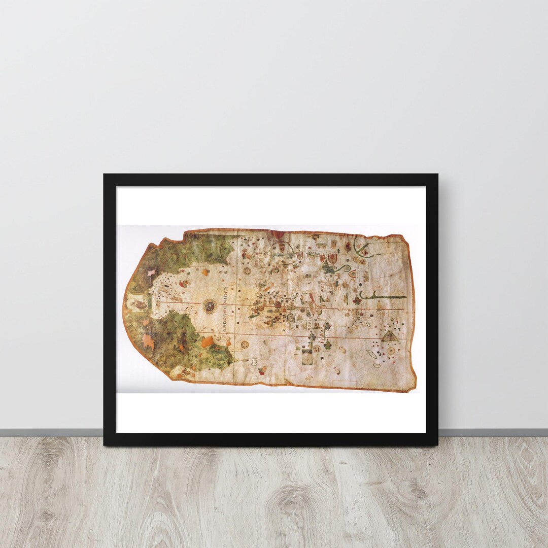 Juan De La Cosa Map 1500 – First Map of the Americas – Framed Vintage ...