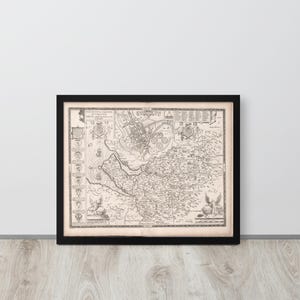 John Speed 1676 Map of Cheshire – Historic County Wall Art, Framed Print