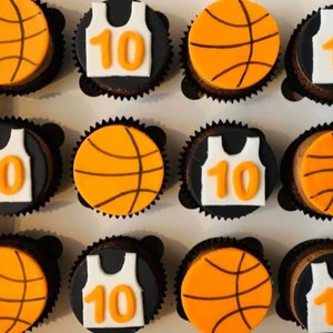 Basketball Cupcake Toppers, Edible!