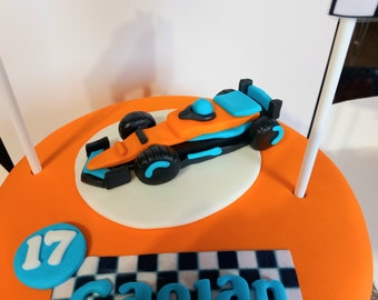 Unofficial F1 Race Car Edible Cake Topper, Fondant, Handmade!
