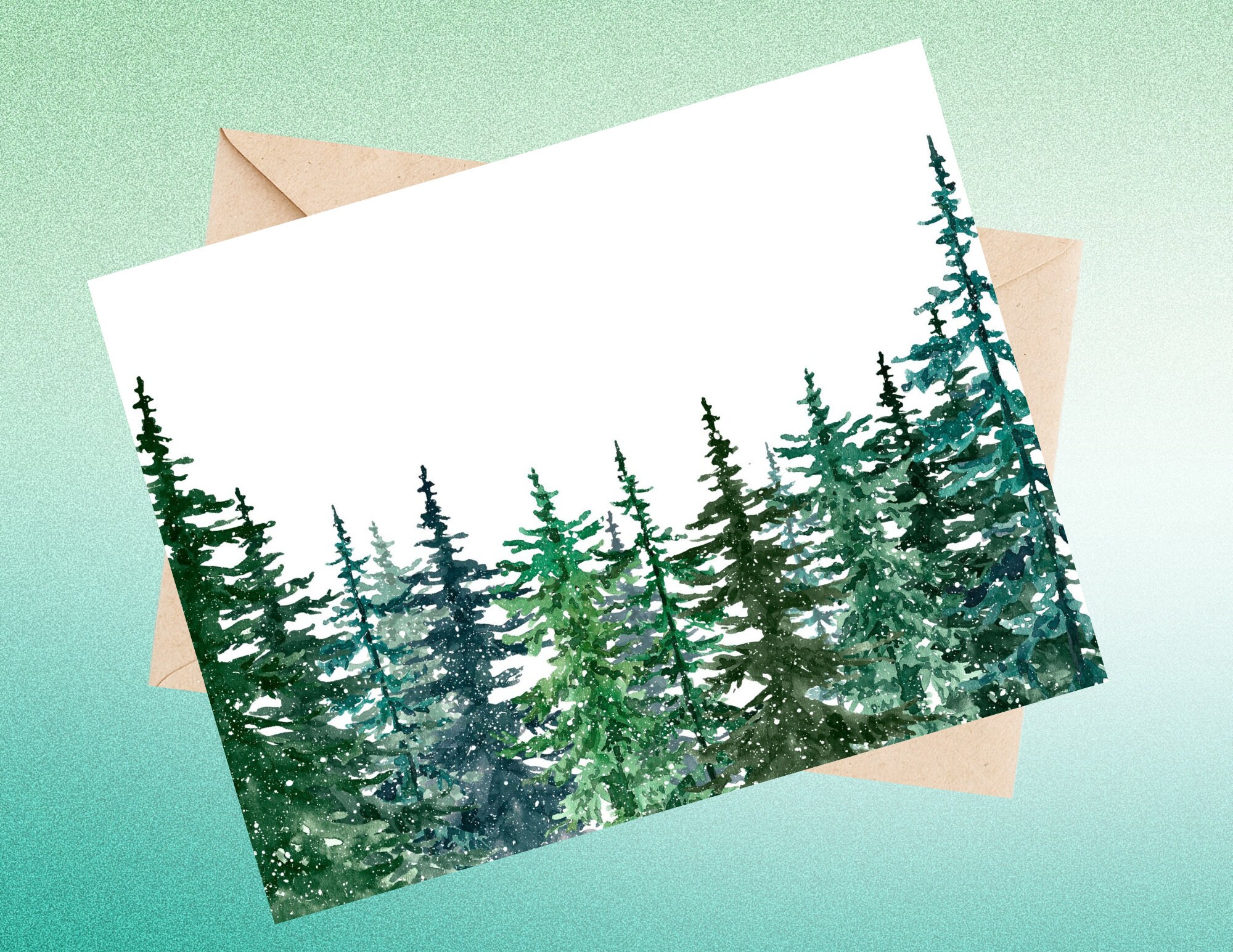Note Card, Personalized Printable Flat Single Sided Note Card With ...