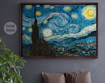 Van Gogh Canvas,Vincent van Gogh Starry Night Over, Van Gogh Print, Museum Exhibition Art, Van Gogh Paintings, Museum Wall Art, Starry Night