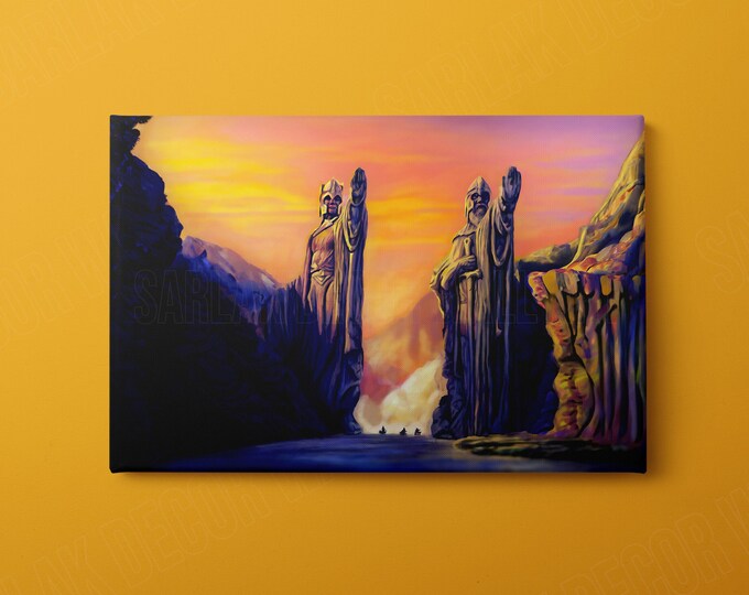 Lord of the Rings Argonath Canvas Print, LOTR Canvas, Lord of the Rings