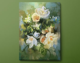 Bouquet Flowers Canvas, Flowers Canvas Wall Art, Flowers Print, Flowers Canvas Printing, Canvas Home Decor