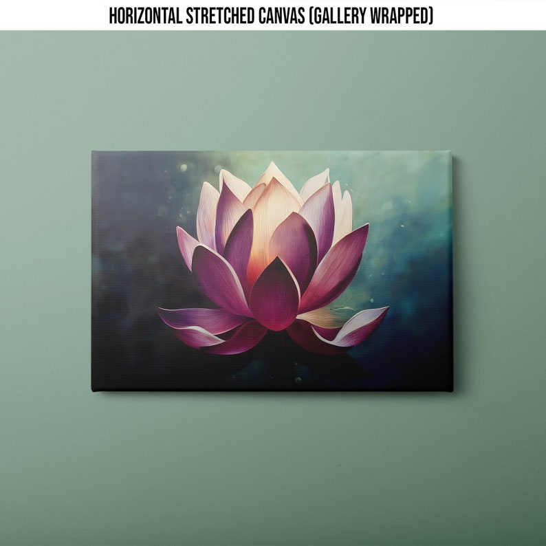 Purple Lotus Flower Wall Art Canvas Print Framed Wall Art Etsy